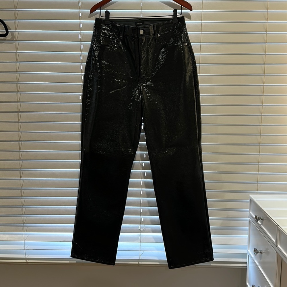 Express Leather Shiny Staright Pants